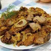 Печень жаренная с луком